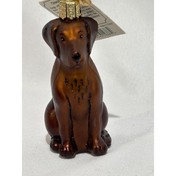 Old World Christmas GlassChocolate Labrador Dog Ornament Collector Pets Gift New - Picture 1 of 7